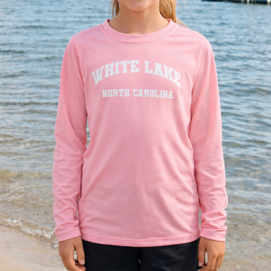 White Lake Long Sleeve Performance YOUTH Tee - Pink