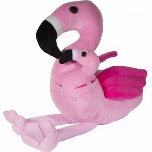 Plush Flamingo w/baby