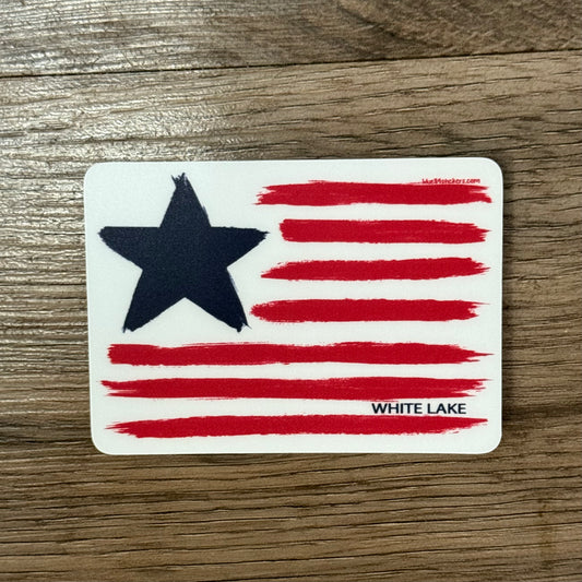 White Lake Sticker - Your Land US Flag