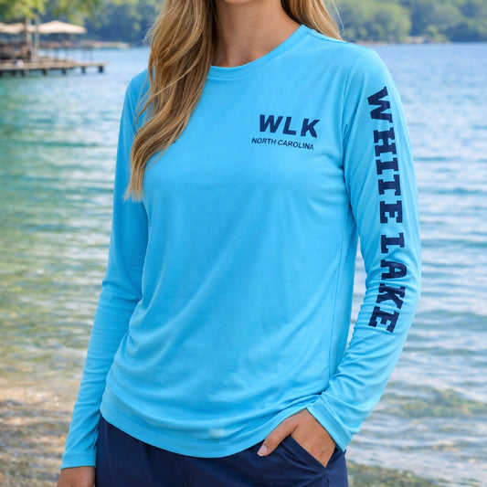 White Lake Long Sleeve Performance Tee -Blue
