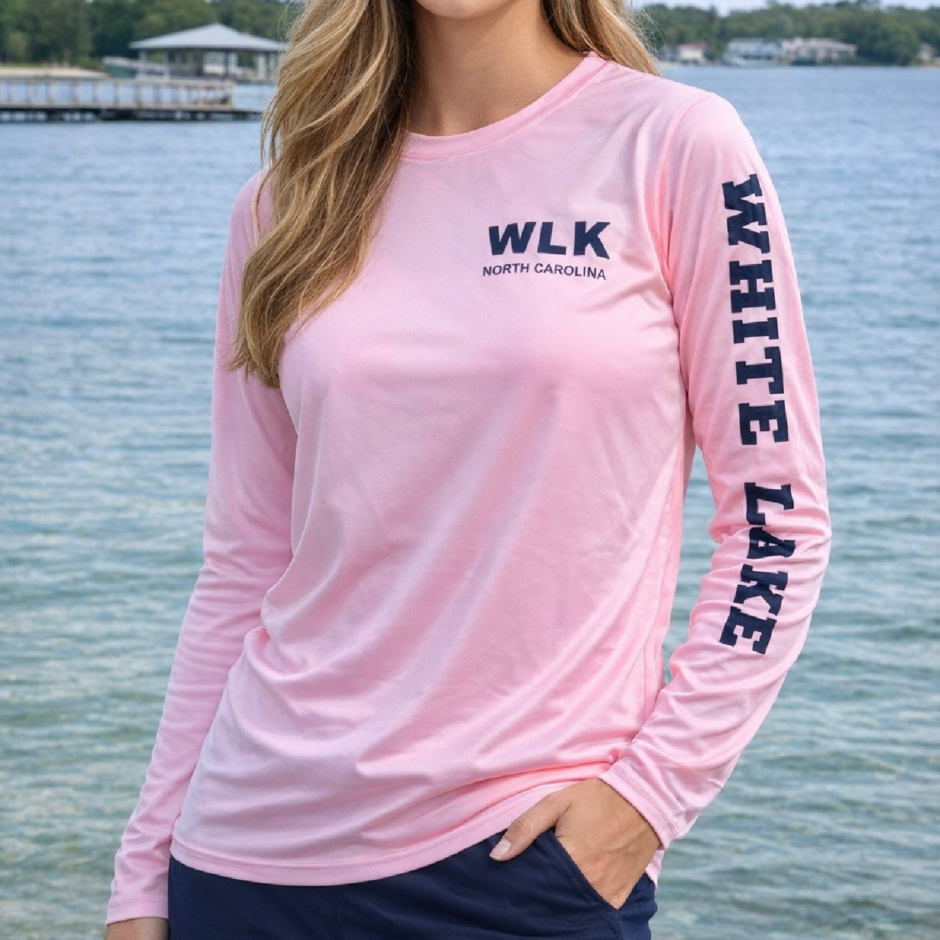 White Lake Long Sleeve Performance Tee - Pink