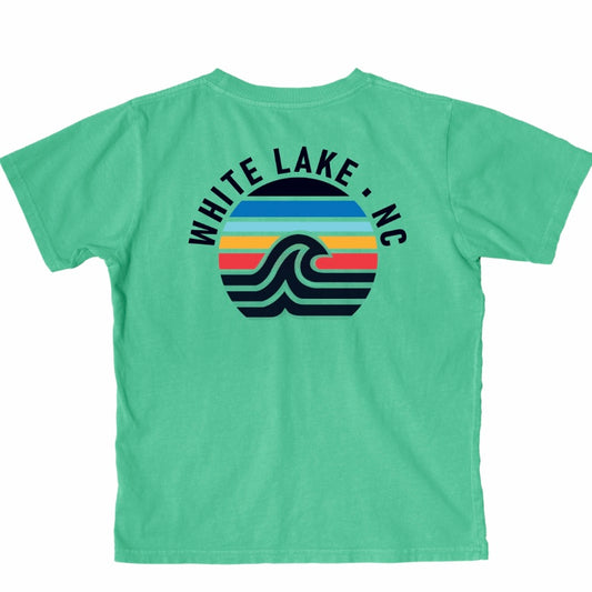White Lake Pampers Wave SS Youth Tee - Seafoam