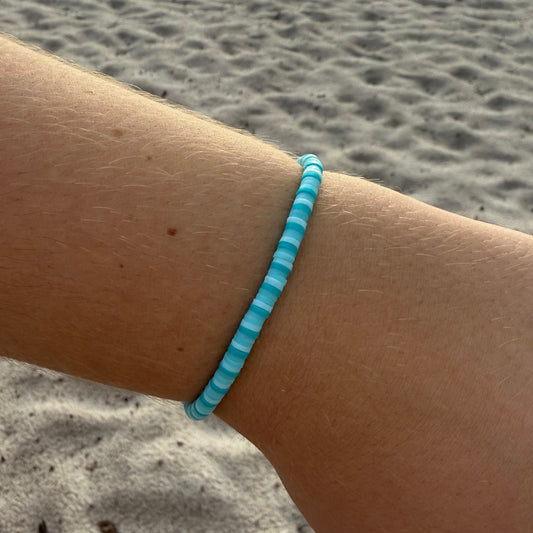 Pura Vida Seascape Vinyl Disc Bracelet Blue