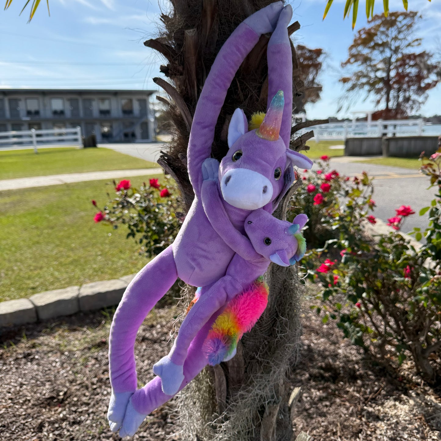 Unicorn w/baby Hanging Plushie