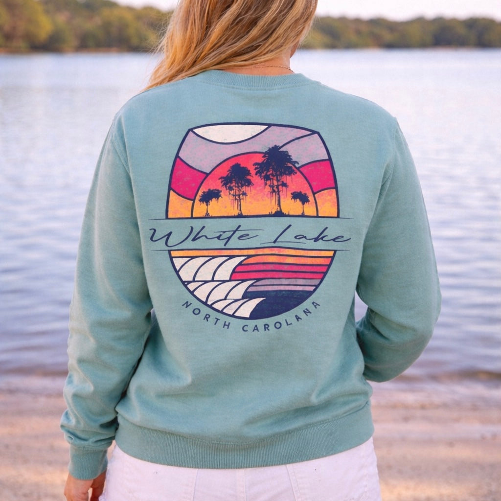 White Lake Crewneck - Vintage Lake Wave