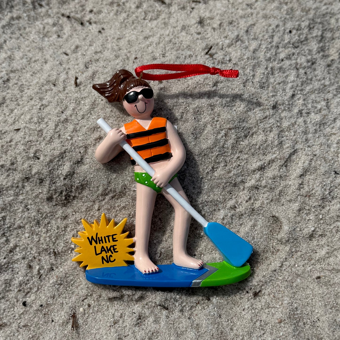 White Lake Ornament - Paddleboard Girl