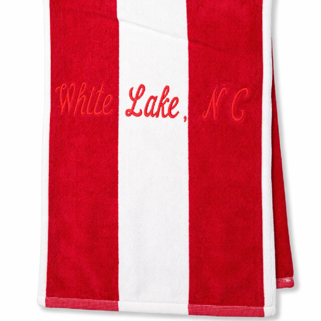 White Lake Towel- Cabana Stripe Red