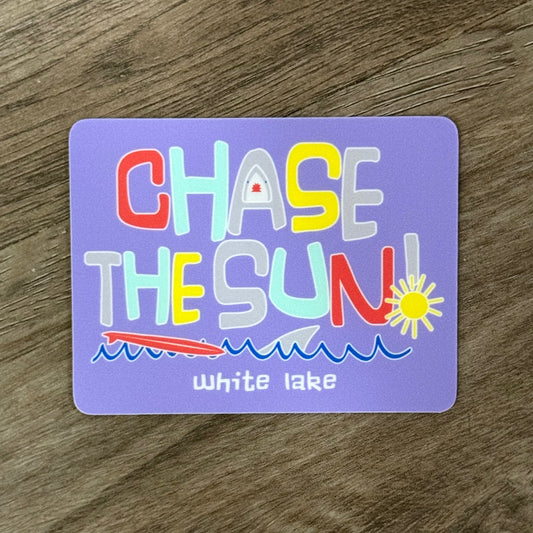 White Lake Sticker - Shark, Wave, Sun!