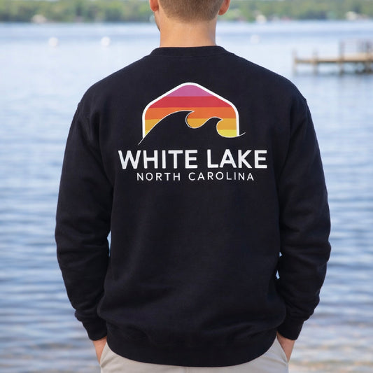 White Lake Rainbow Wave Crewneck