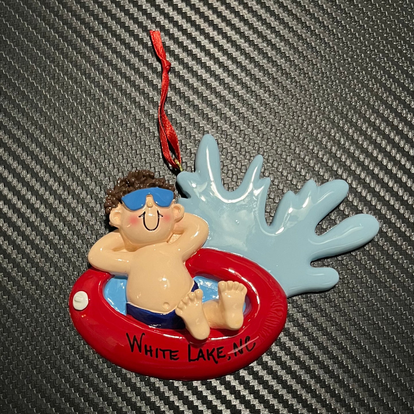 White Lake Ornament - Tubing Boy