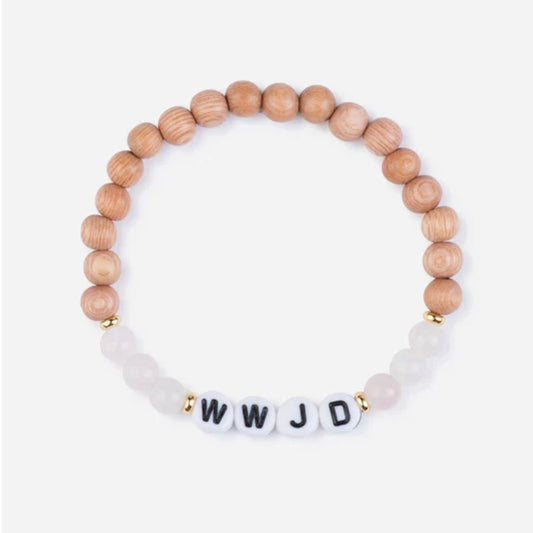 WWJD Wooden Letter Bracelet