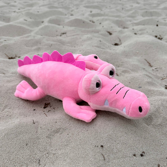 Pink Plush Alligator w/baby