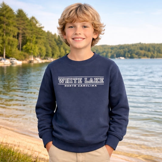 White Lake Youth Crewneck - Classic Navy