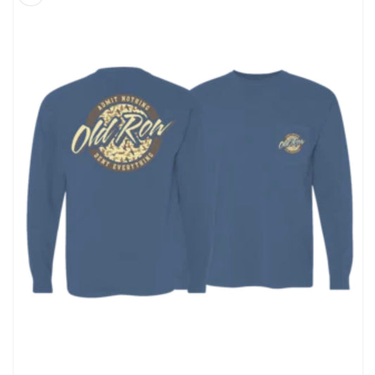 Old Row Deer Camo Circle Logo Long Sleeve Pocket Tee