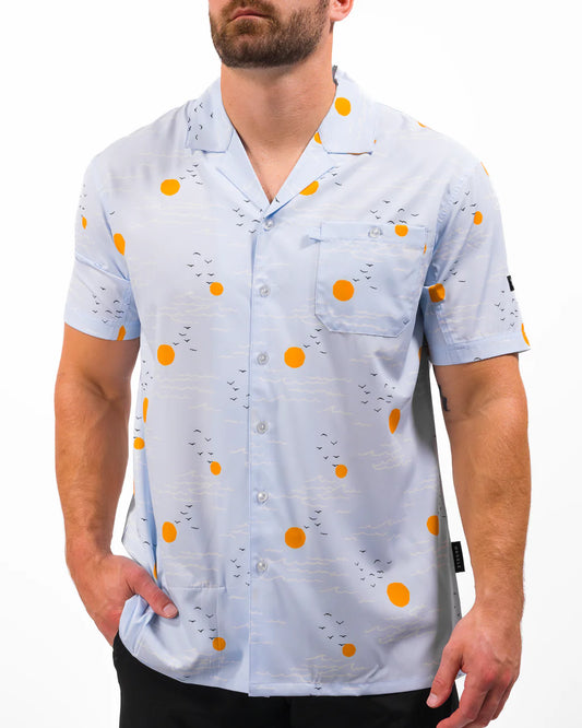 Waggle Men's Button Down Camp Shirt - Horizon