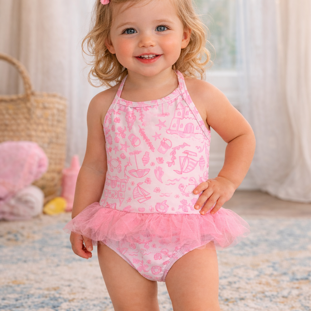Girls Infant Swimsuit - Pink Tutu