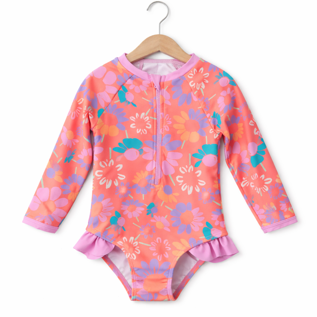 Girls Infant Swimsuit - Long Sleeve Floral