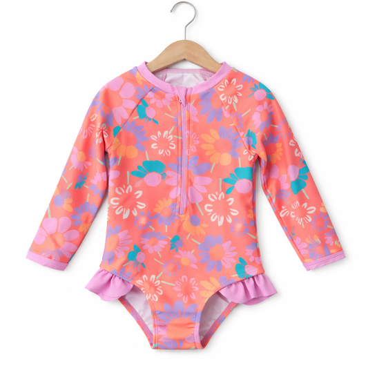 Girls Infant Swimsuit - Long Sleeve Floral