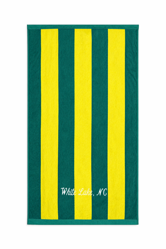 Adult Towel - Lime/Teal Cabana Stripe