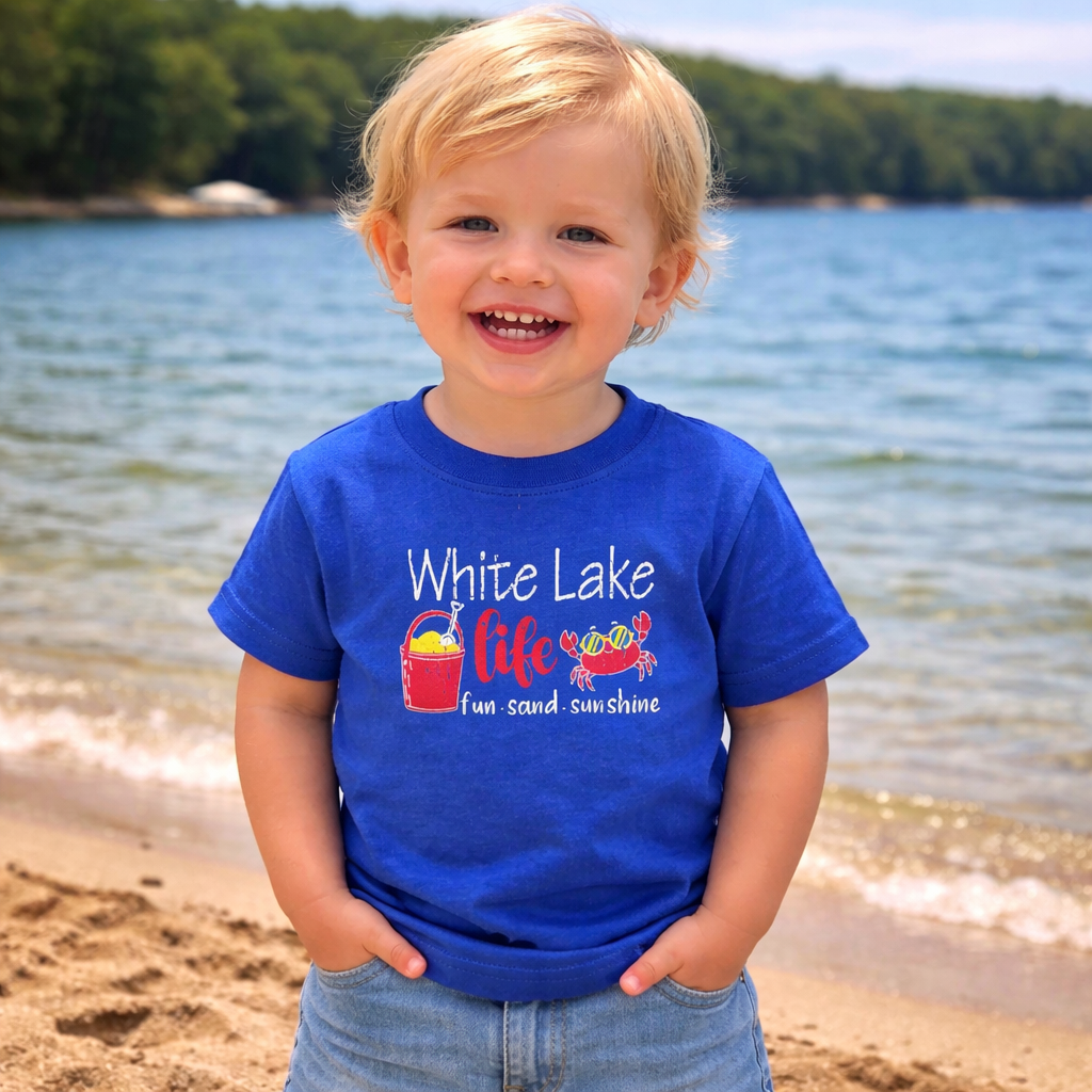 White Lake Tee Toddler - Beach Squad Royal