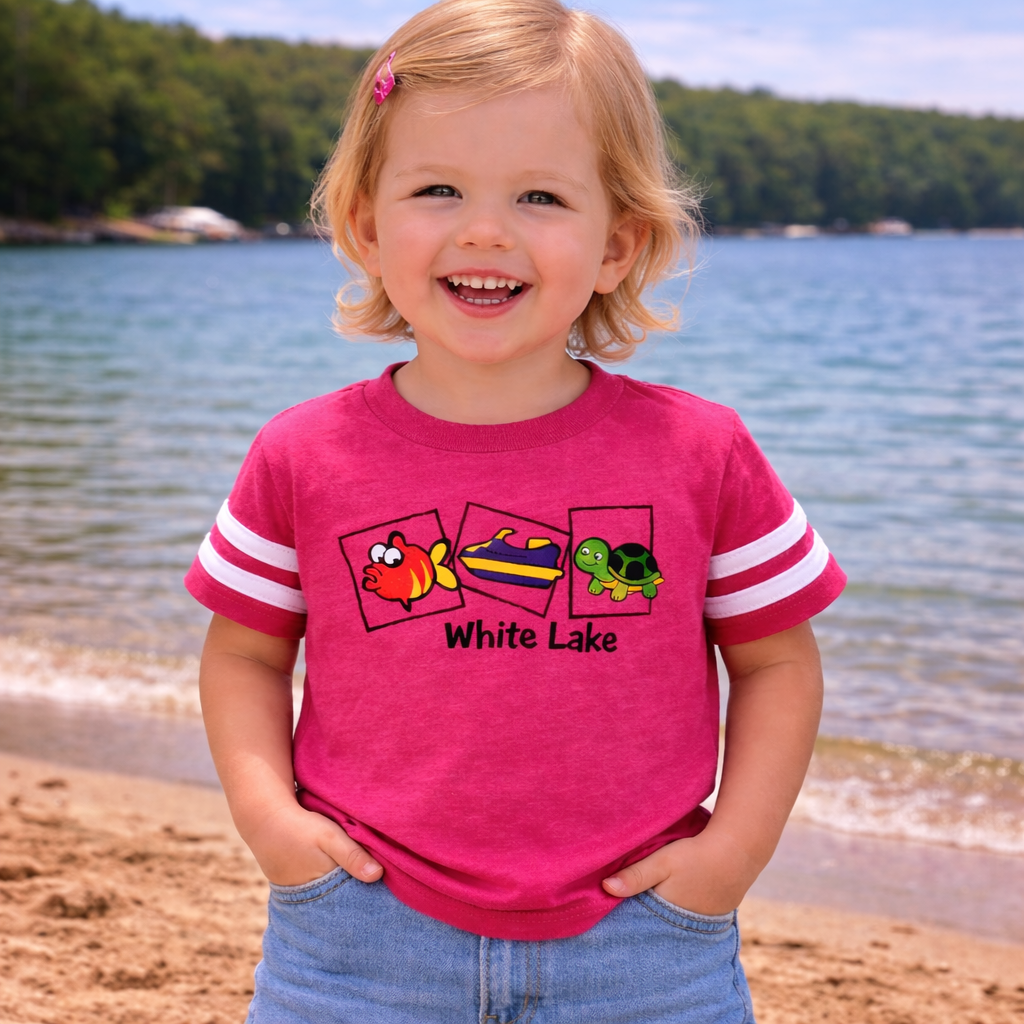 White Lake Tee Toddler - Pink Football Tee