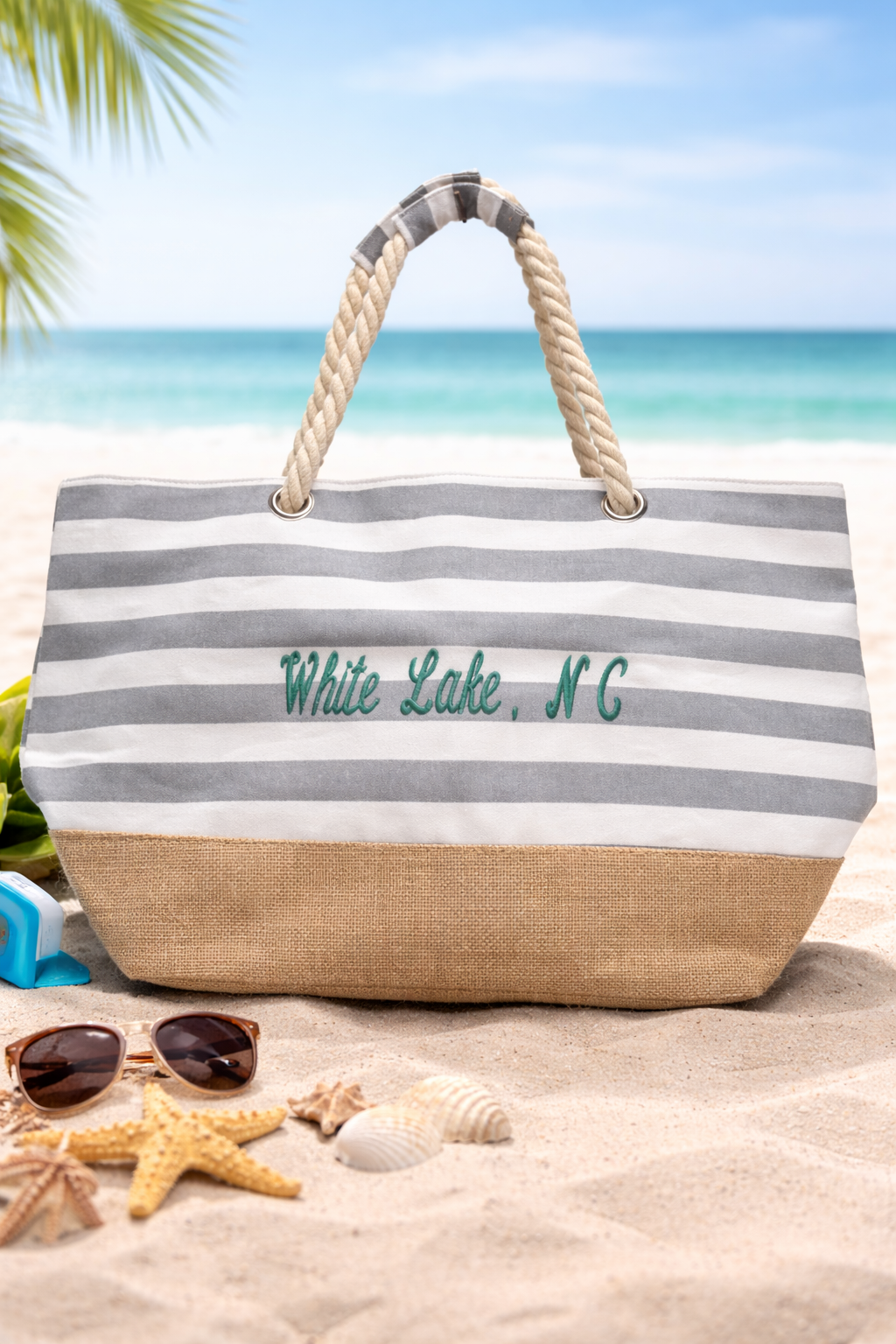 White Lake Monogrammed Tote