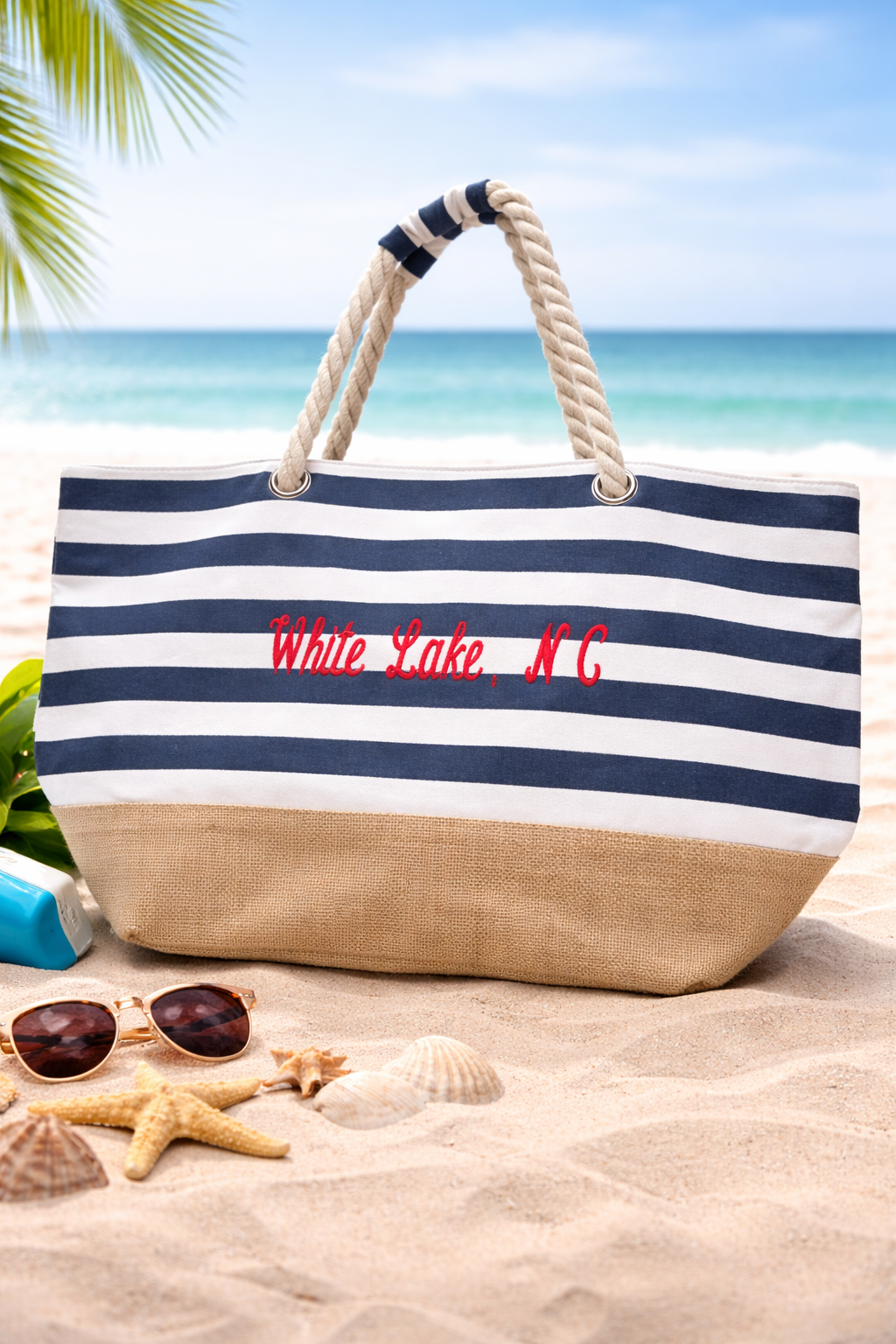 White Lake Monogrammed Tote