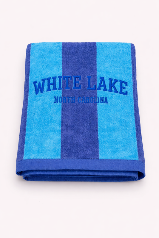 White Lake Towel- Blue Stripe