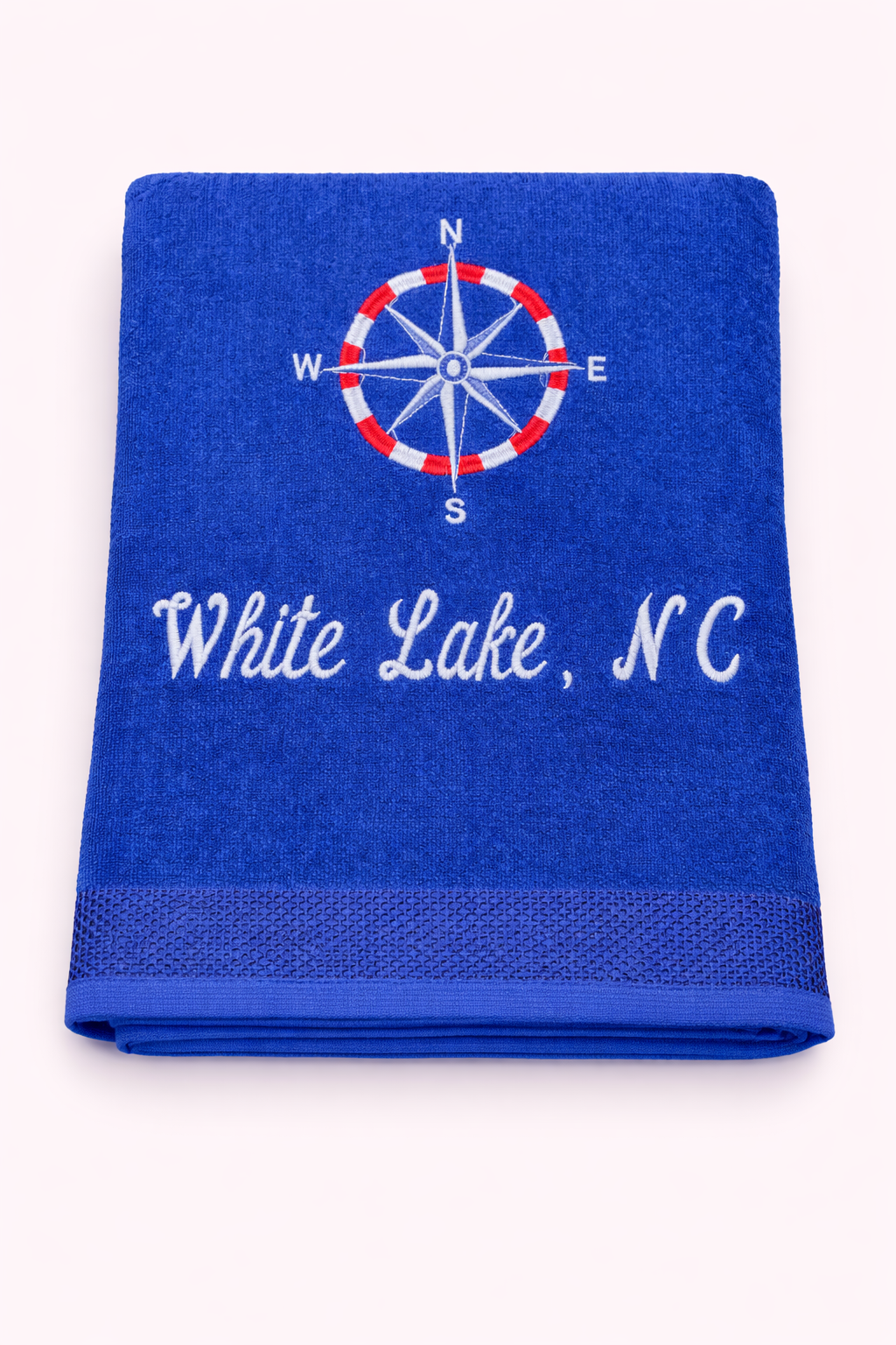 White Lake Towel- Embroidered Compass