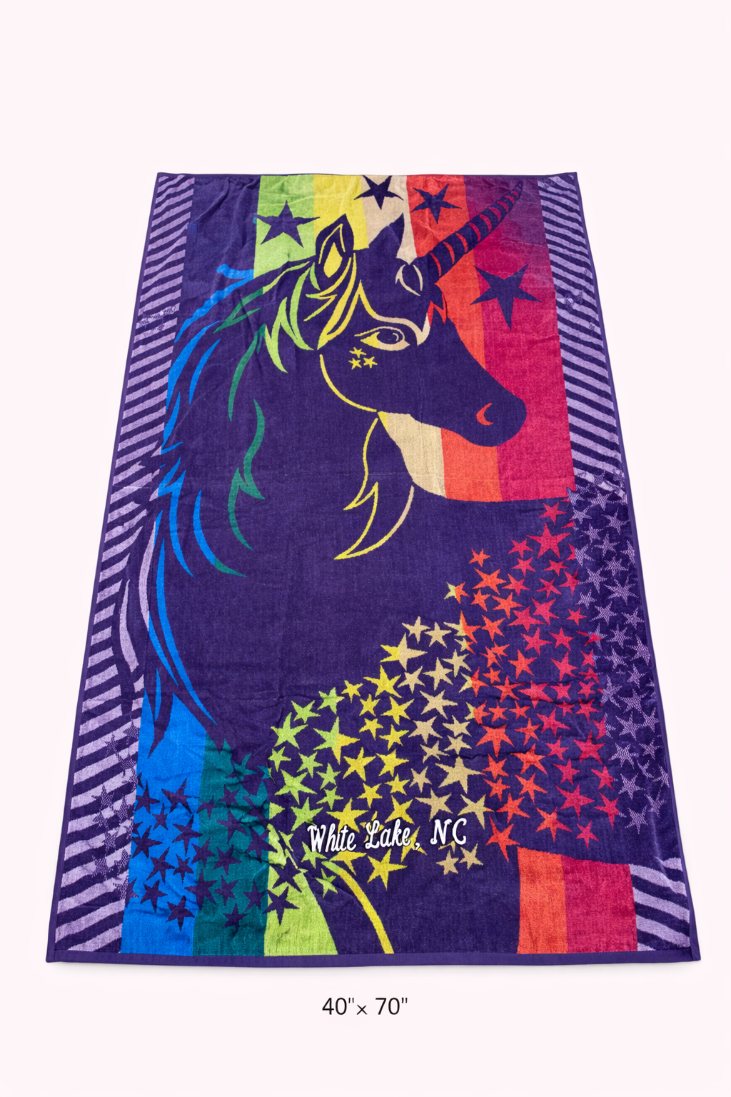White Lake Towel- Purple Unicorn