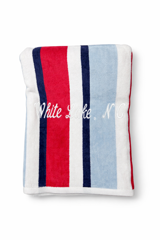 White Lake Towel- Americana Cabana Stripe
