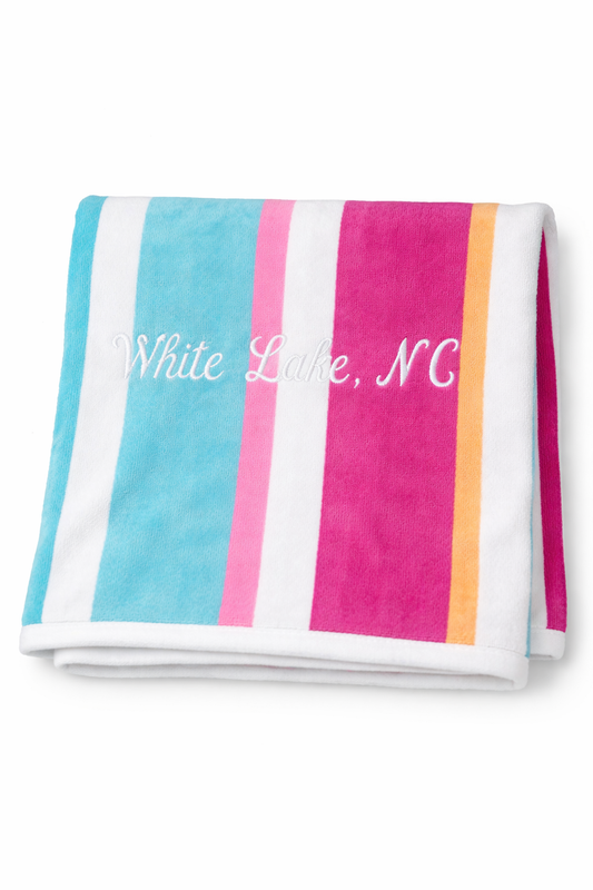 White Lake Towel- Coastal Cabana Stripe