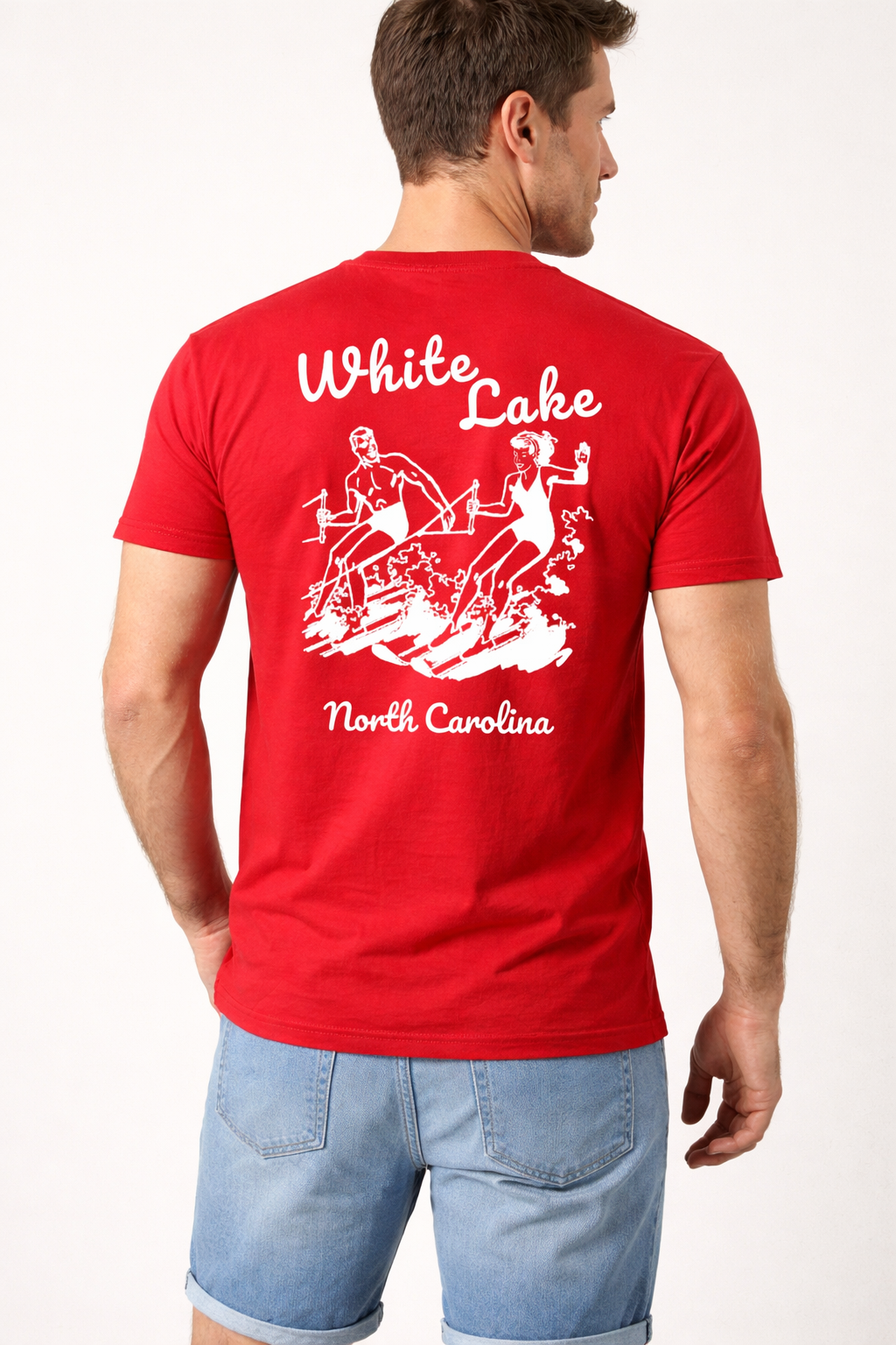 White Lake Vintage Skier Short Sleeve Tee