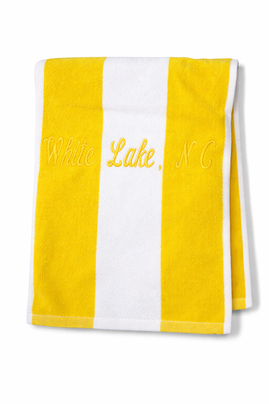 White Lake Towel- Cabana Stripe Yellow