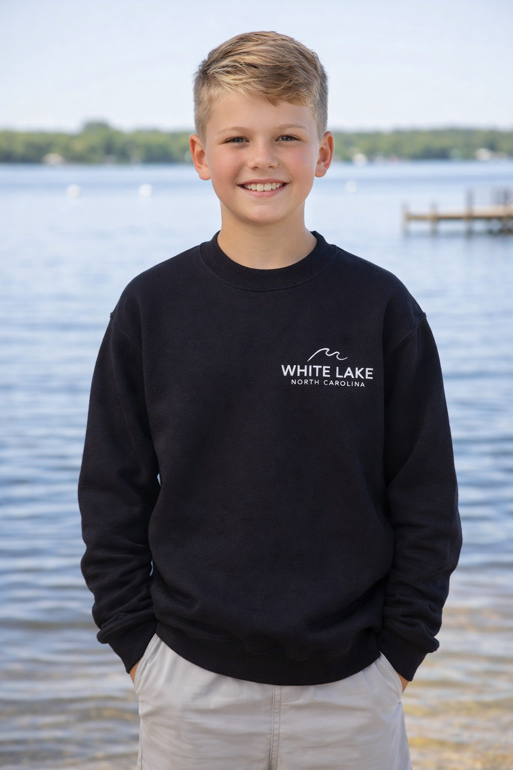 White Lake Rainbow Wave Crewneck - YOUTH