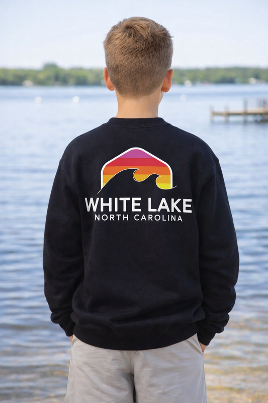 White Lake Rainbow Wave Crewneck - YOUTH