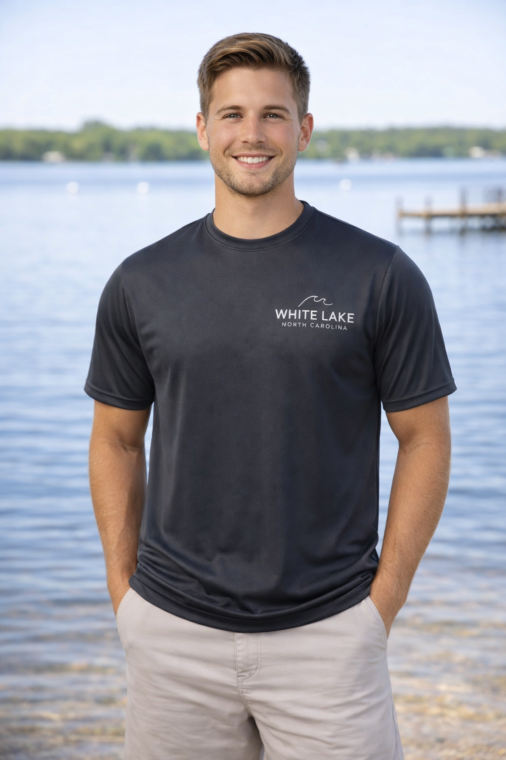 White Lake Rainbow Wave Performance Tee