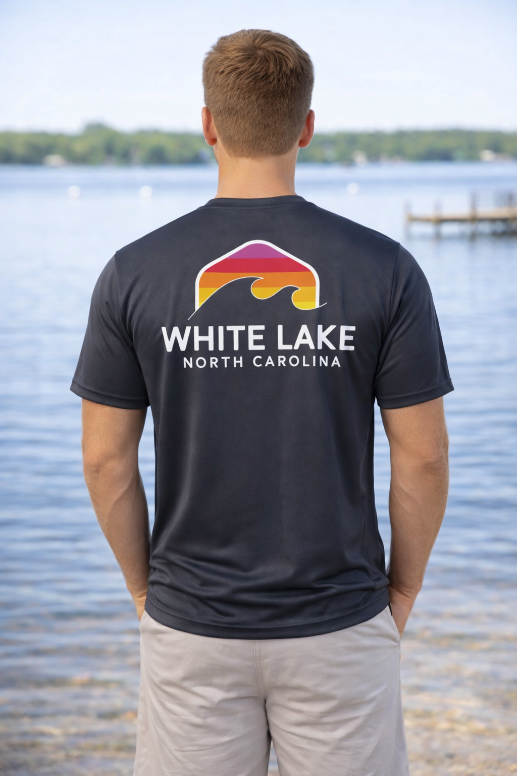 White Lake Rainbow Wave Performance Tee