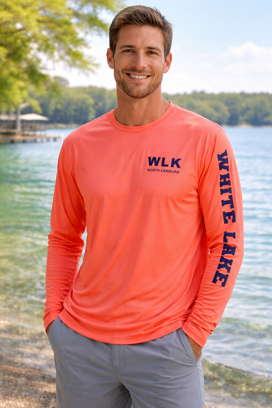 White Lake Long Sleeve Performance Tee - Coral