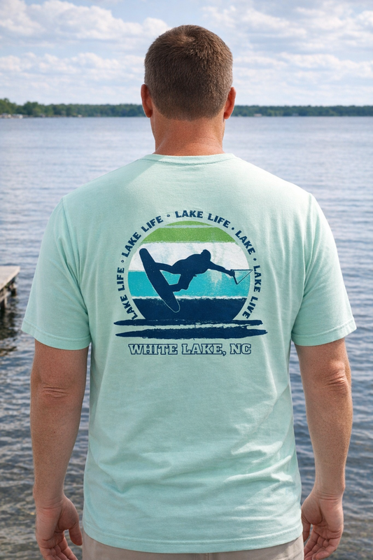 White Lake Tee - “Lake Life Wakeboarder”