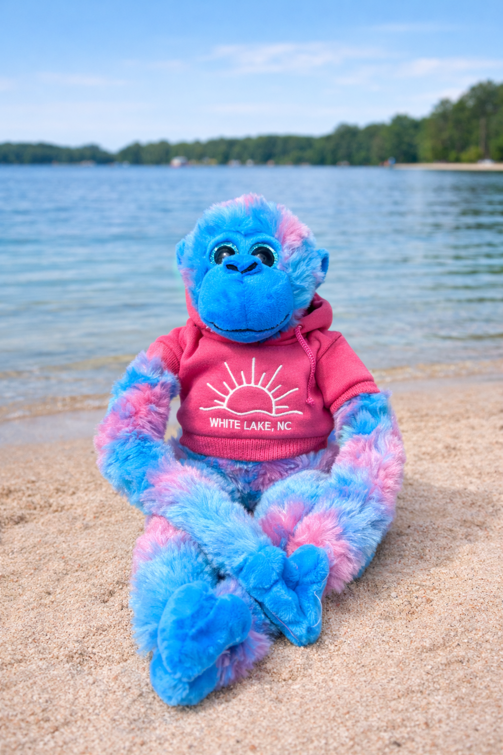 White Lake Plush Tie-Dye Monkey