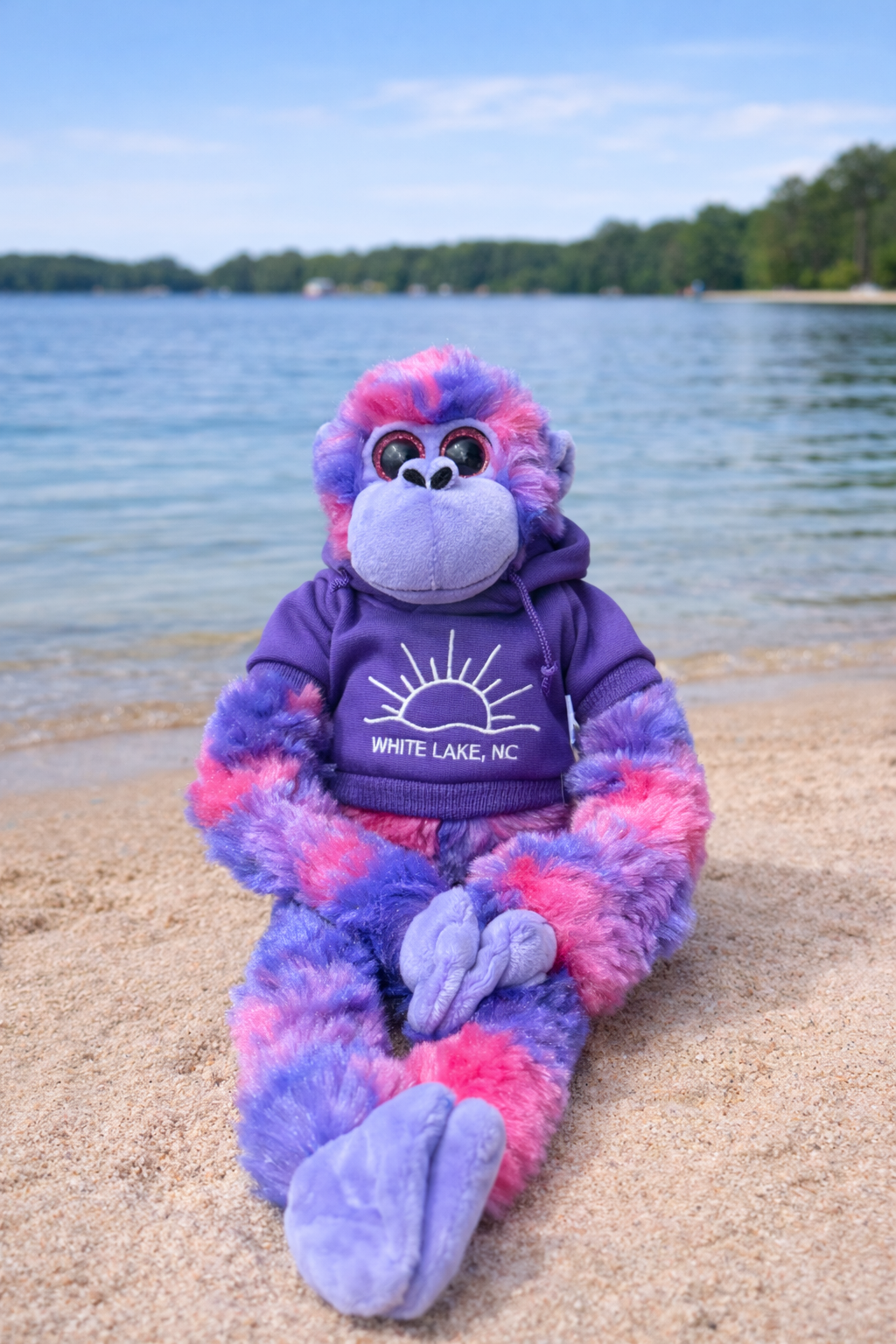 White Lake Plush Tie-Dye Monkey