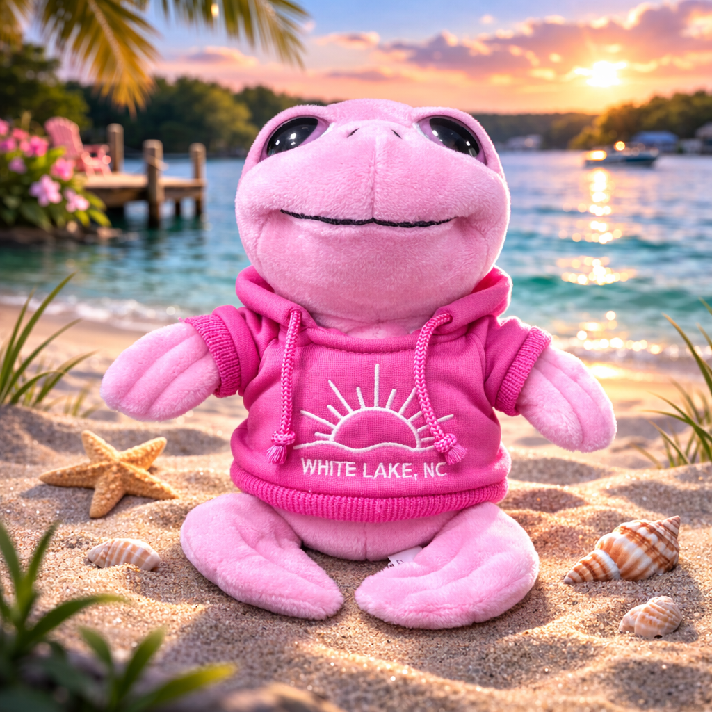 White Lake Plushie - Bright Eye Turtle Pink