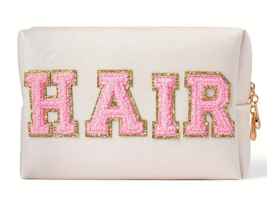 Plush Letter Makeup Bag