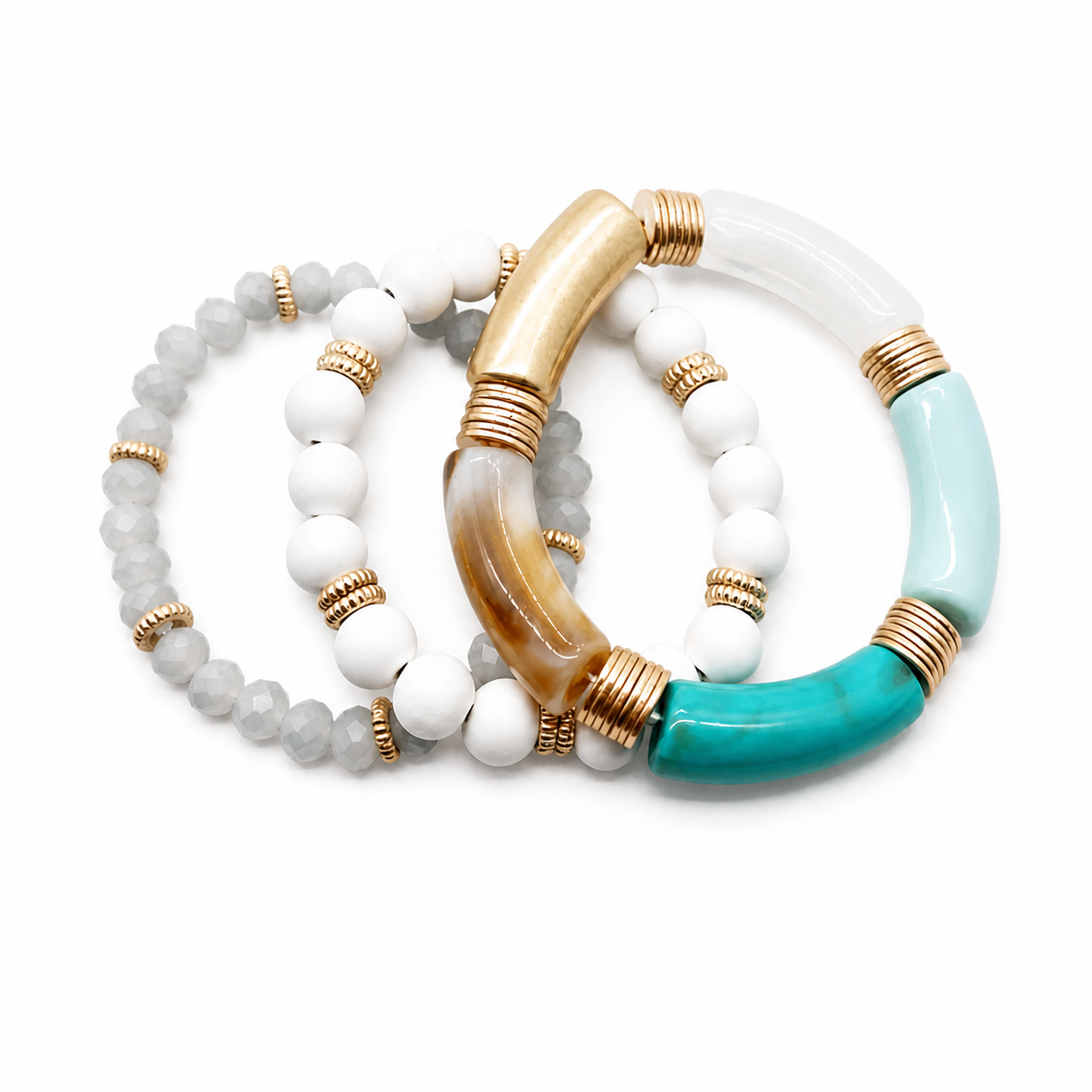 Aqua Madison Bracelet Stack