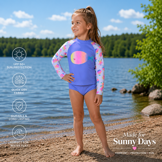Girls Toddler Swimsuit - Rainbow Fish