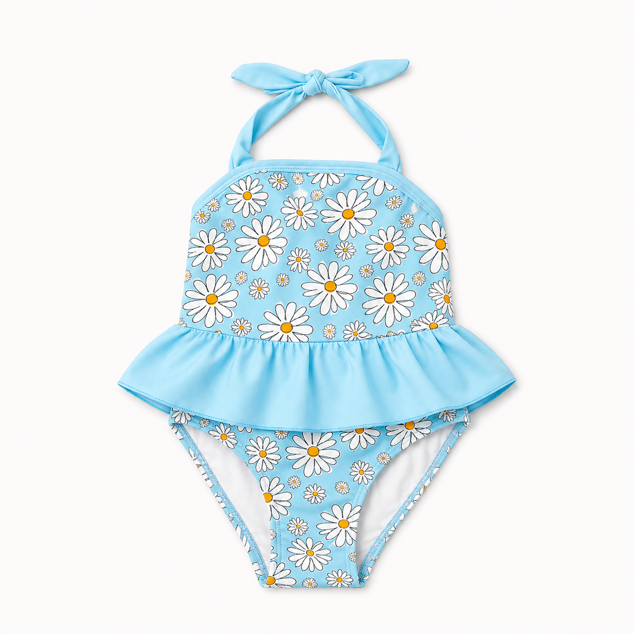Girls Two-piece Toddler Swimsuit - Blue Daisy