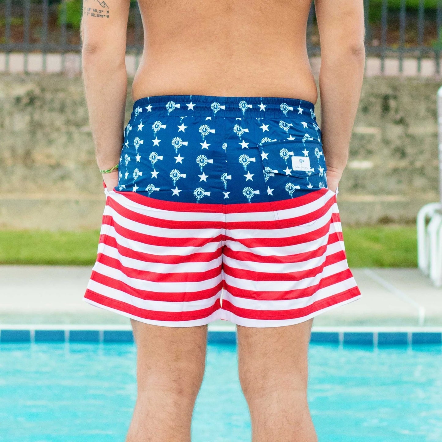 Old South Soft Mesh Swim Trunks - USA