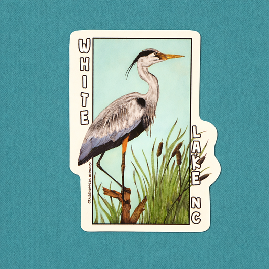 White Lake Sticker - Great Blue Heron