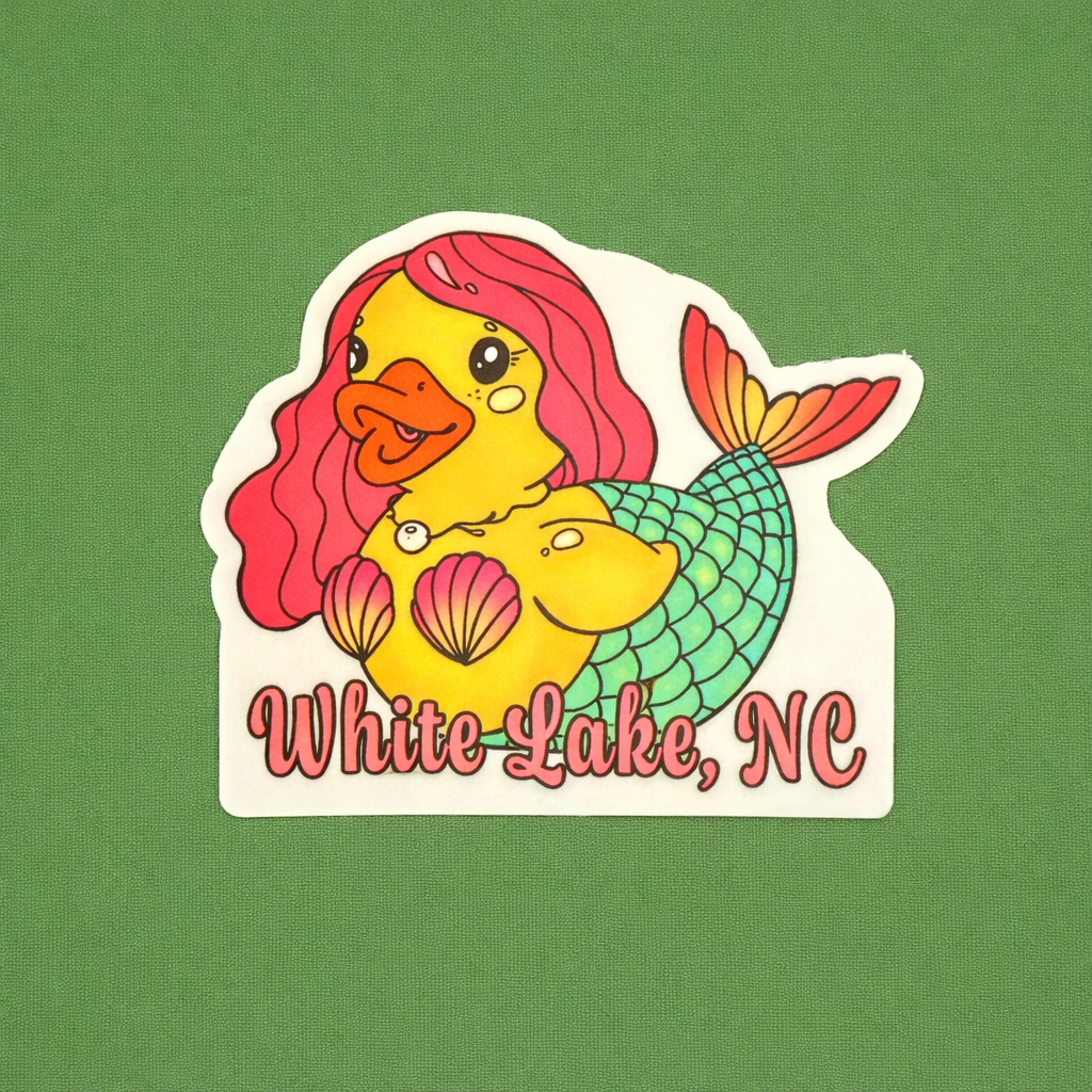 White Lake Sticker - Mermaid Duck